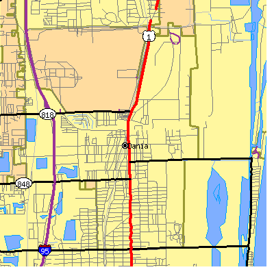 Zip code 33004 close-up map
