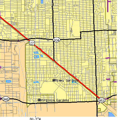 Zip code 33010 close-up map