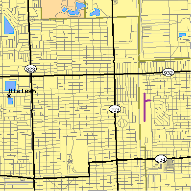 Zip code 33013 close-up map