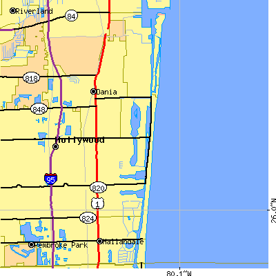 Zip code 33019 close-up map