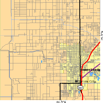 Zip code 33030 close-up map