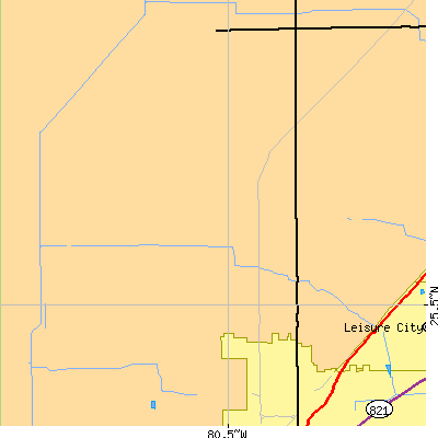 Zip code 33031 close-up map