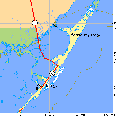 Zip code 33037 close-up map