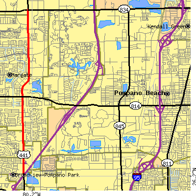 Zip code 33069 close-up map