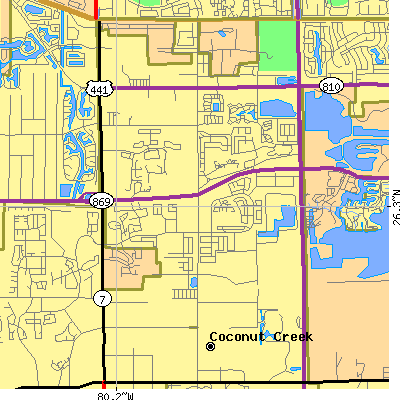 Zip code 33073 close-up map