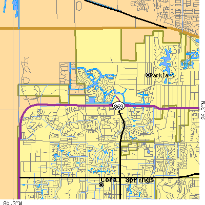 Zip code 33076 close-up map