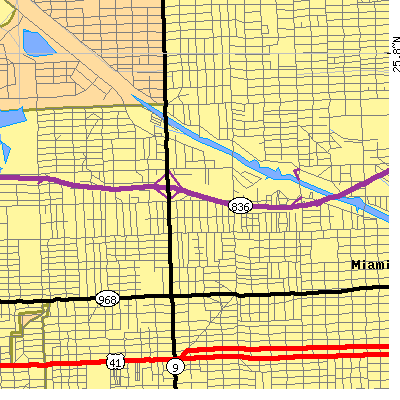 Zip code 33125 close-up map
