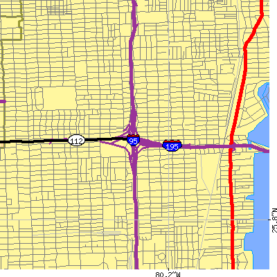 Zip code 33127 close-up map