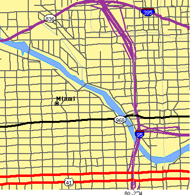 Zip code 33128 close-up map
