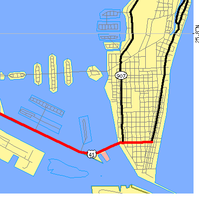 Zip code 33139 close-up map