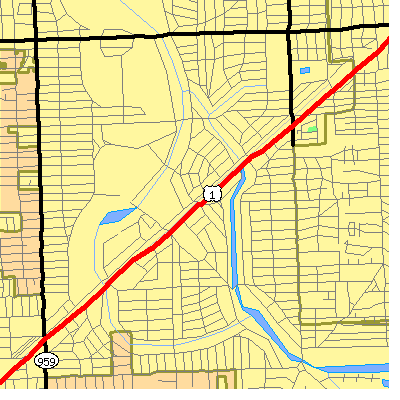Zip code 33146 close-up map