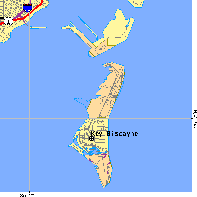 Zip code 33149 close-up map
