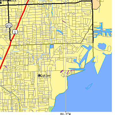 Zip code 33158 close-up map