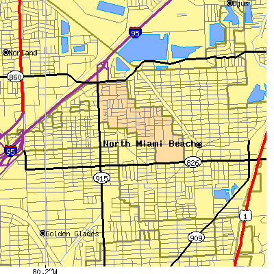 Zip code 33162 close-up map