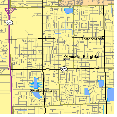 Zip code 33165 close-up map