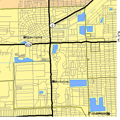 Zip code 33167 close-up map