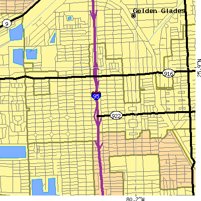 Zip code 33168 close-up map