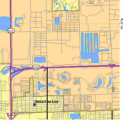 Zip code 33172 close-up map