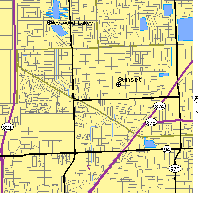 Zip code 33173 close-up map