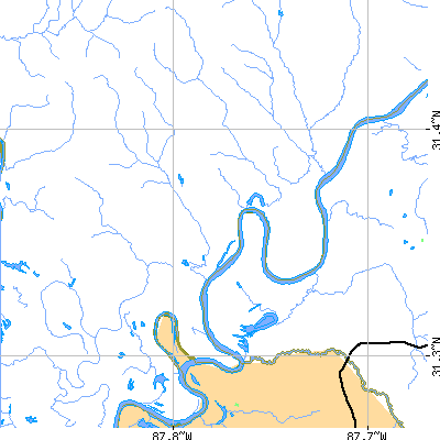 Zip code 36515 close-up map