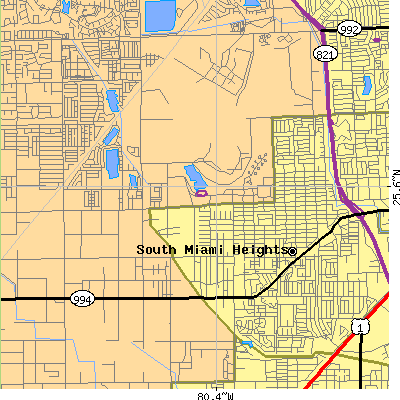 Zip code 33177 close-up map