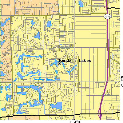Zip code 33183 close-up map