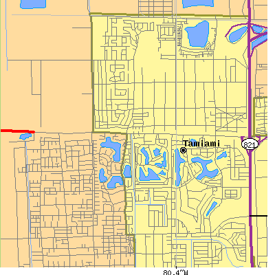 Zip code 33184 close-up map