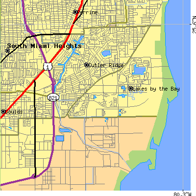 Zip code 33189 close-up map
