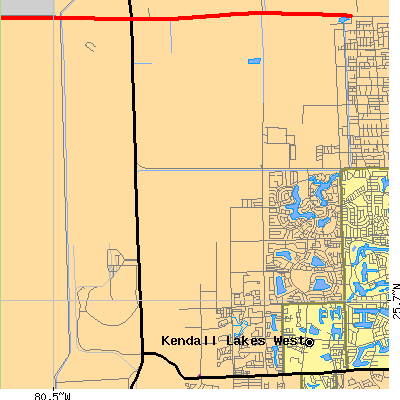Zip code 33193 close-up map
