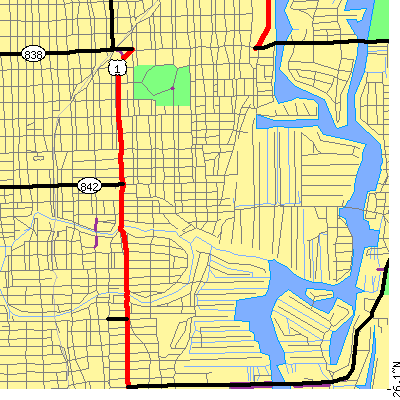 Zip code 33301 close-up map