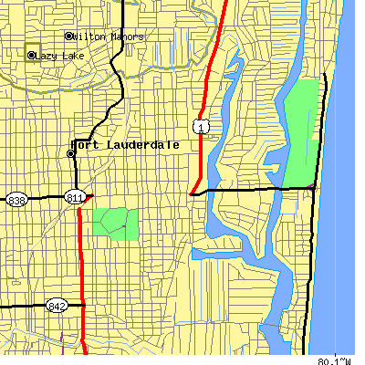 Zip code 33304 close-up map
