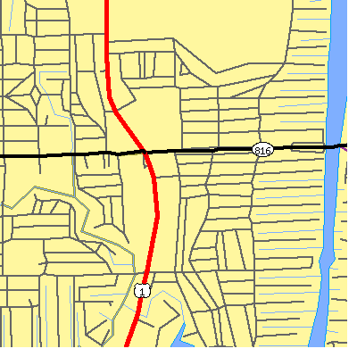 Zip code 33306 close-up map