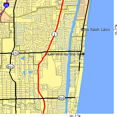 Zip code 33308 close-up map