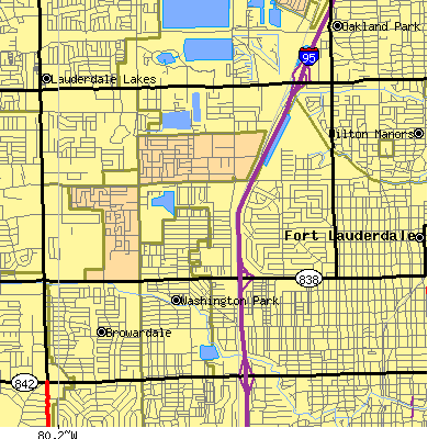 Zip code 33311 close-up map