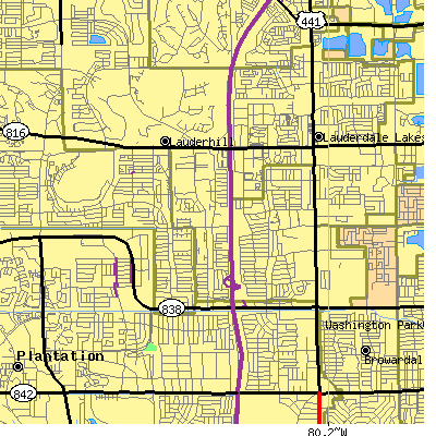 Zip code 33313 close-up map