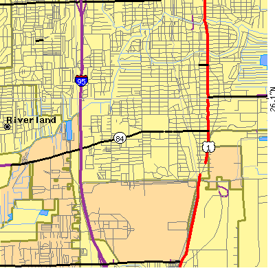 Zip code 33315 close-up map