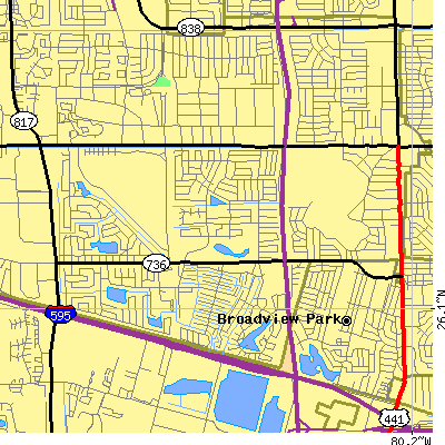Zip code 33317 close-up map