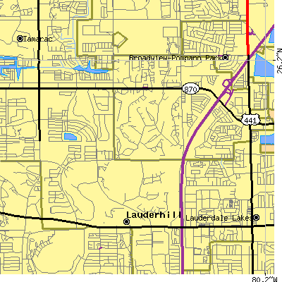Zip code 33319 close-up map