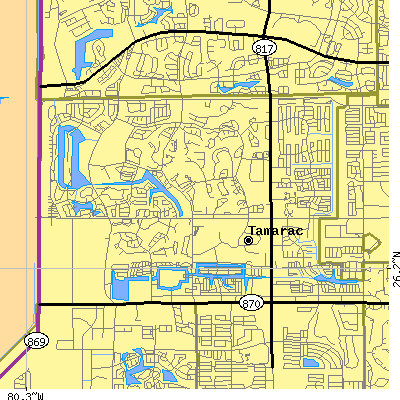 Zip code 33321 close-up map