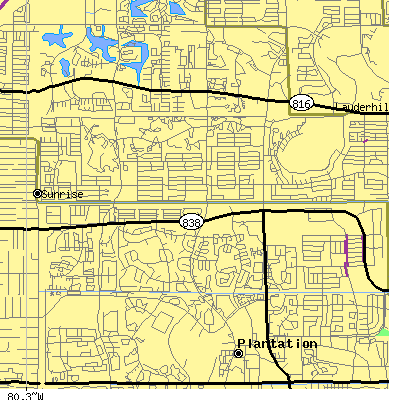 Zip code 33322 close-up map