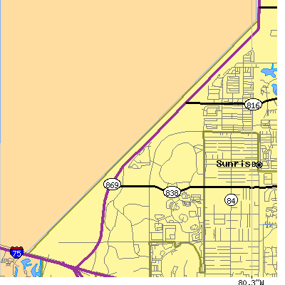 Zip code 33323 close-up map
