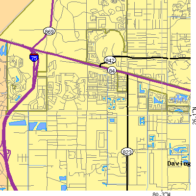Zip code 33325 close-up map