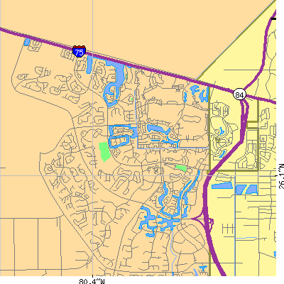 Zip code 33326 close-up map