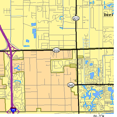 Zip code 33330 close-up map