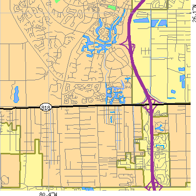 Zip code 33331 close-up map
