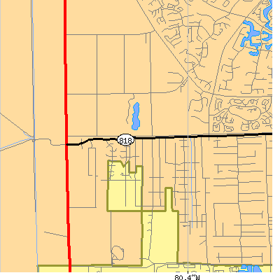 Zip code 33332 close-up map