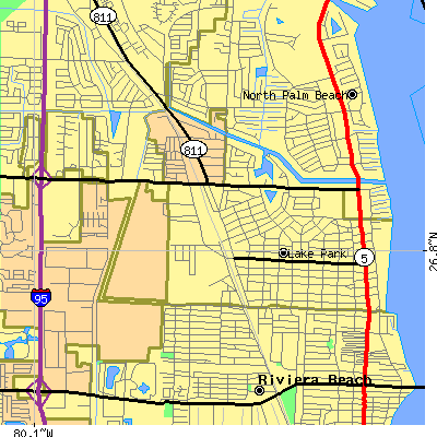 Zip code 33403 close-up map