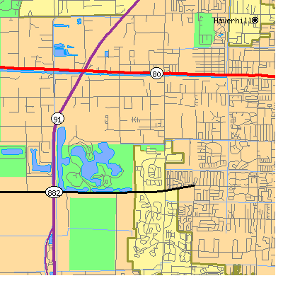 Zip code 33413 close-up map