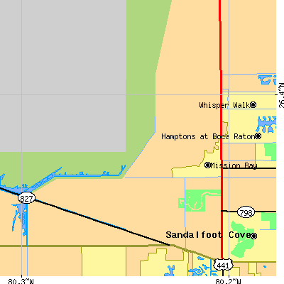 Zip code 33428 close-up map