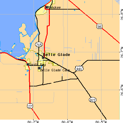 Zip code 33430 close-up map